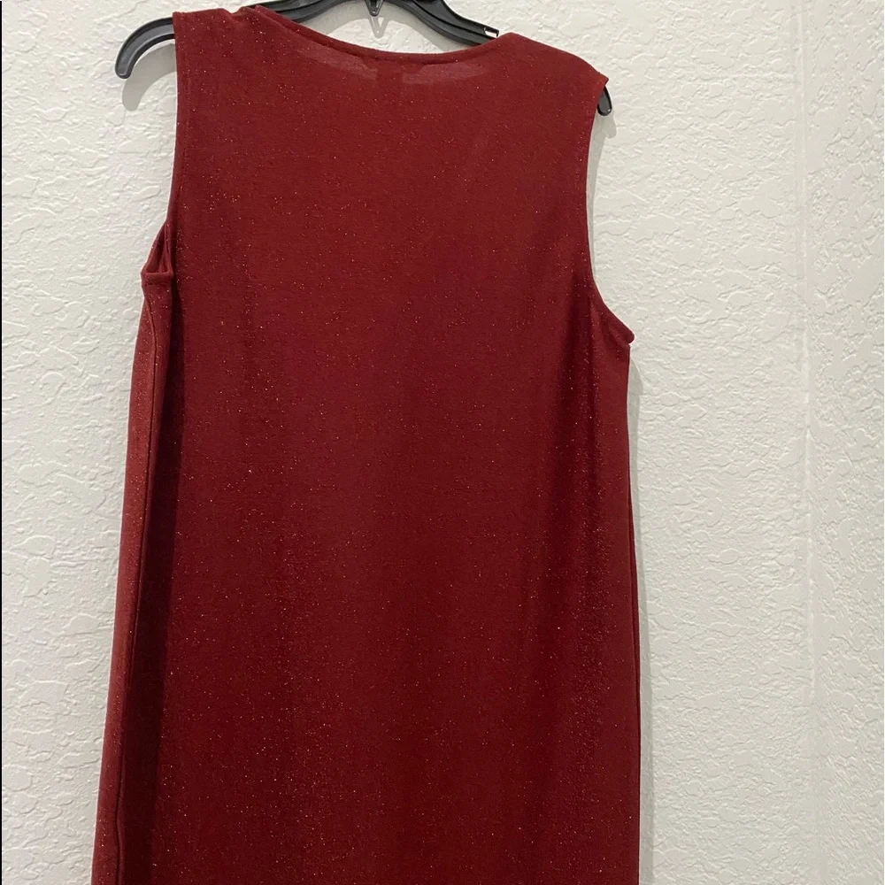 H M - Deep Red - Glitter Dress - M - Picture 2 of 5